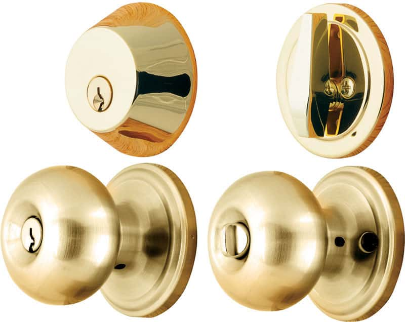 Ace Colonial Polished Brass Knob and Deadbolt Set 1-3/4 in. - Ace