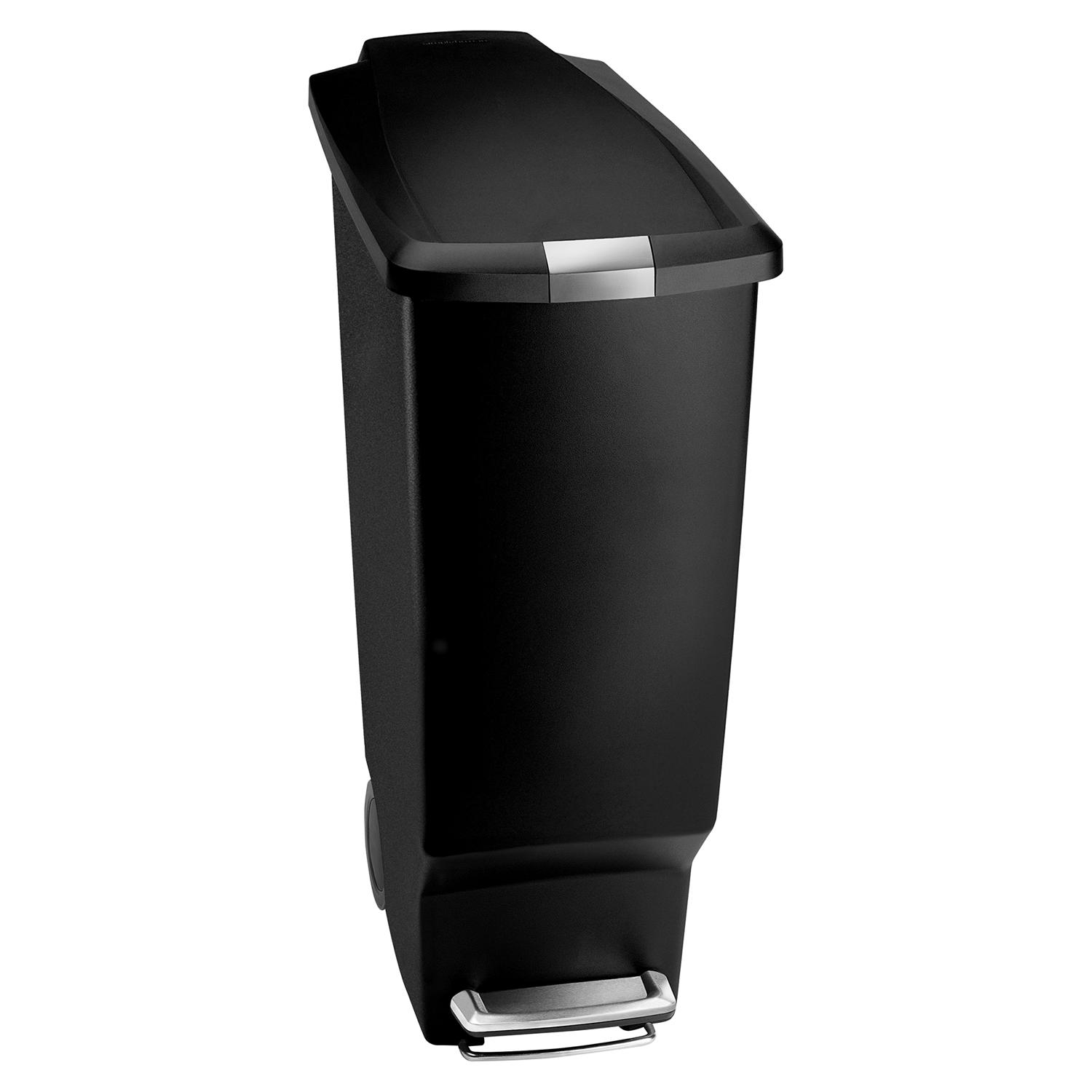 Photos - Other interior and decor Simplehuman Simpehuman 40 L Black Plastic Step On Trash Can CW1395 