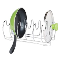 iDesign Classico Green/Silver Steel Skillet/Handle Holder