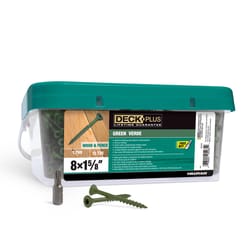 HILLMAN Deck Plus No. 8 Ga. X 1-5/8 in. L Green Star Flat Head Exterior Deck Screws 11 lb 1700 pk