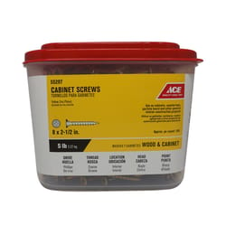 Ace No. 8 X 2-1/2 in. L Phillips Yellow Zinc Cabinet Screws 5 lb 555 pk