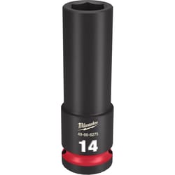 Milwaukee SHOCKWAVE 14 mm X 1/2 in. drive Metric 6 Point Deep Impact Socket 1 pc