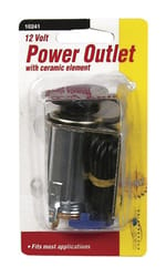Custom Accessories 12 V Black Auxiliary Power Outlet For Universal 1 pk