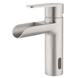 Homewerks Waterfall Brushed Nickel Motion Sensing Modern Single-Handle Bathroom Sink Faucet 2 in.