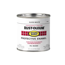 Rust-Oleum Stops Rust Indoor and Outdoor Gloss White Oil-Based Enamel Protective Paint 0.5 pt