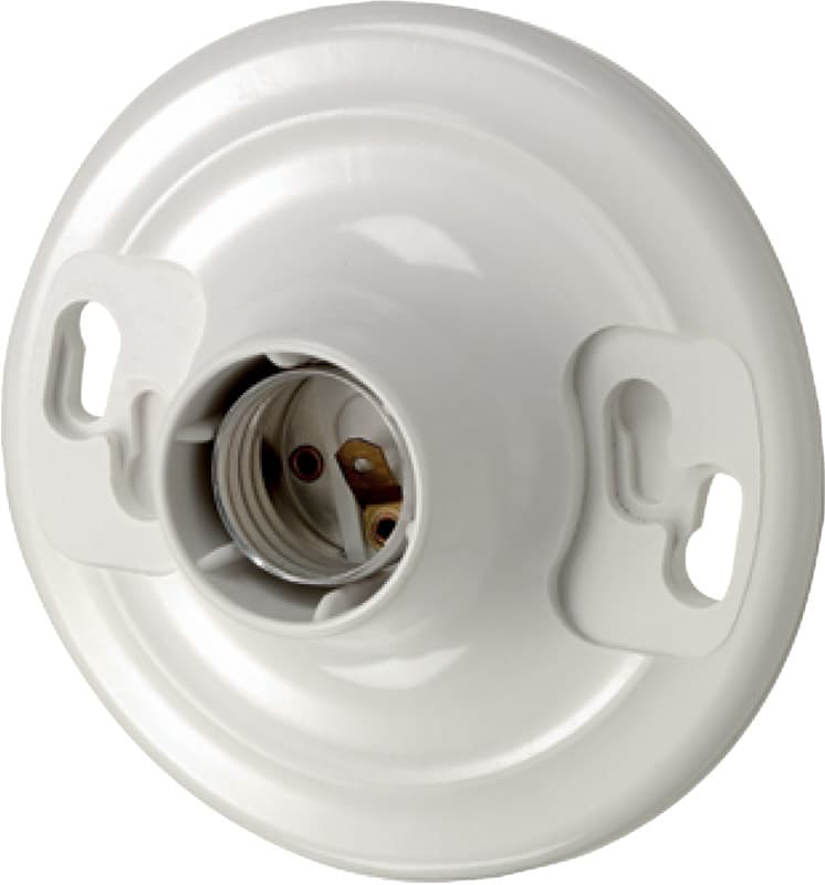 Leviton Plastic Incandescent Medium Base Keyless Socket 1 pk - 08829-CW1 - Power and Electrical Supplies  sku 08829-CW1