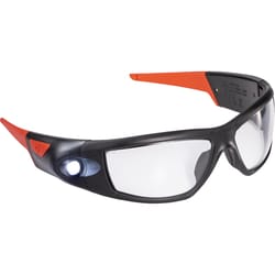 Coast SPG500 Anti-Fog Safety Glasses with LED Light Clear Lens Black/Red Frame 1 each