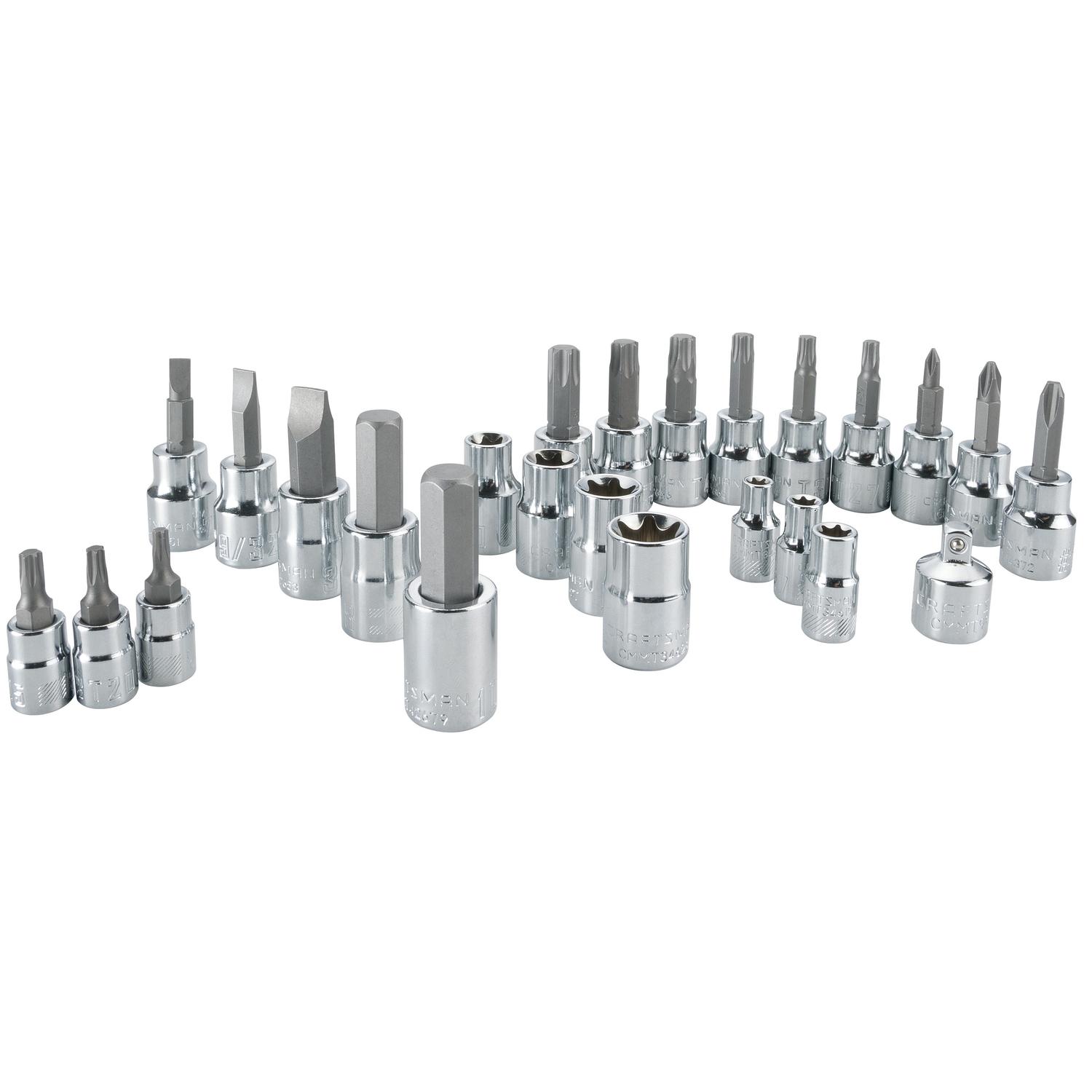 Craftsman 1/4 and 3/8 in. drive 6 Point Socket and Bit Set 25 pc Uae Electronic uaeelectronic.com