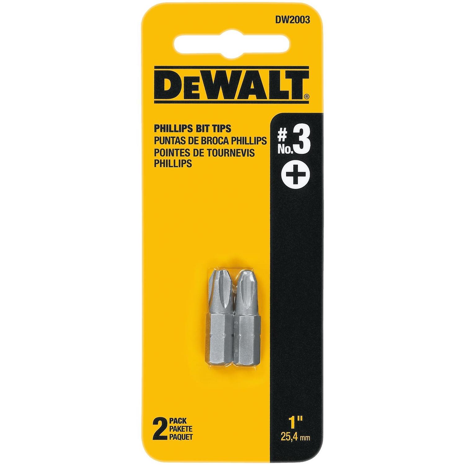 Photos - Drill Bit DeWALT Phillips #3 X 1 in. L Screwdriver Bit Heat-Treated Steel 2 pc DW200 