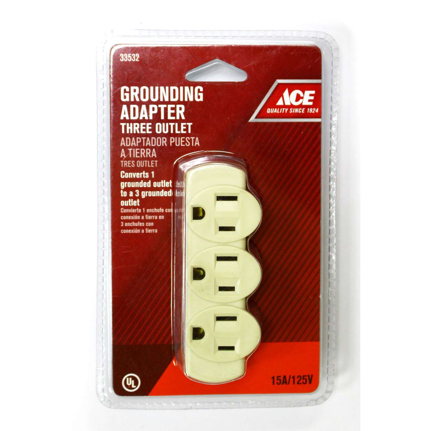 Ace Grounded 3 outlets Adapter 1 pk Ace Hardware