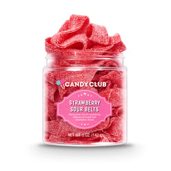 Candy Club Strawberry Sour Belts Candy 6 oz
