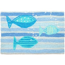 Jellybean 30 in. W X 20 in. L Multicolored Three Little Fish Polyester Accent Rug