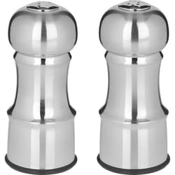 Trudeau Silver Stainless Steel Salt and Pepper Shaker Set