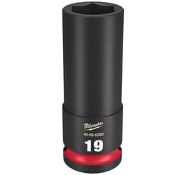 Milwaukee Shockwave 19 mm X 1/2 in. drive Metric/SAE 6 Point Deep Impact Socket 1 pc