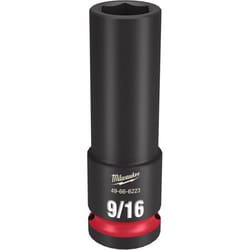 Milwaukee Shockwave 9/16 in. X 1/2 in. drive SAE 6 Point Deep Impact Socket 1 pc
