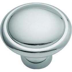 Hickory Hardware Conquest Transitional Round Cabinet Knob 1-3/8 in. D 1-1/16 in. Chrome 1 pk