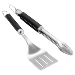 Weber Precision Stainless Steel Black/Silver Grill Tool Set 2 pc