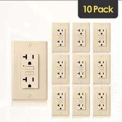 Faith 20 amps 125 V Ivory GFCI Outlet 10 pk