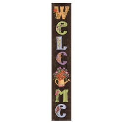 My Word! Multicolored Wood 46.5 in. H Welcome - Watering Can Porch Sign