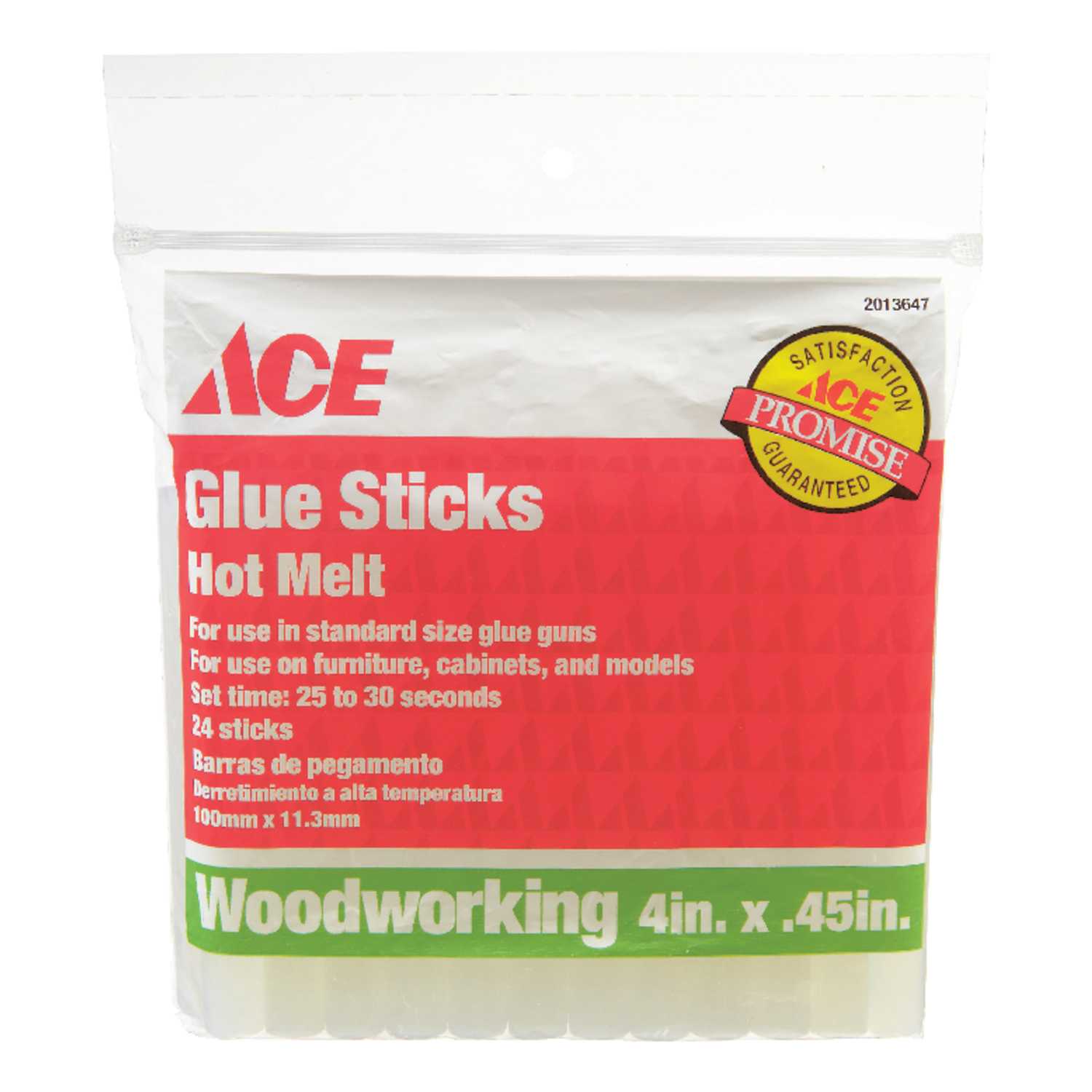 Ace .45 in. Dia. x 4 in. L Woodworking Glue Sticks Clear 24 pk - Ace