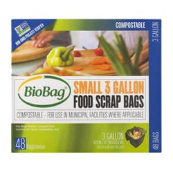 BioBag 3 gal Food Scrap Bags Flat Top 48 pk