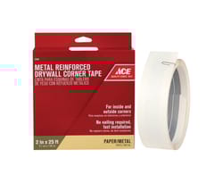 Ace  25 ft. L x 2 in. W Reinforced Metal  White  Self Adhesive Corner Tape 