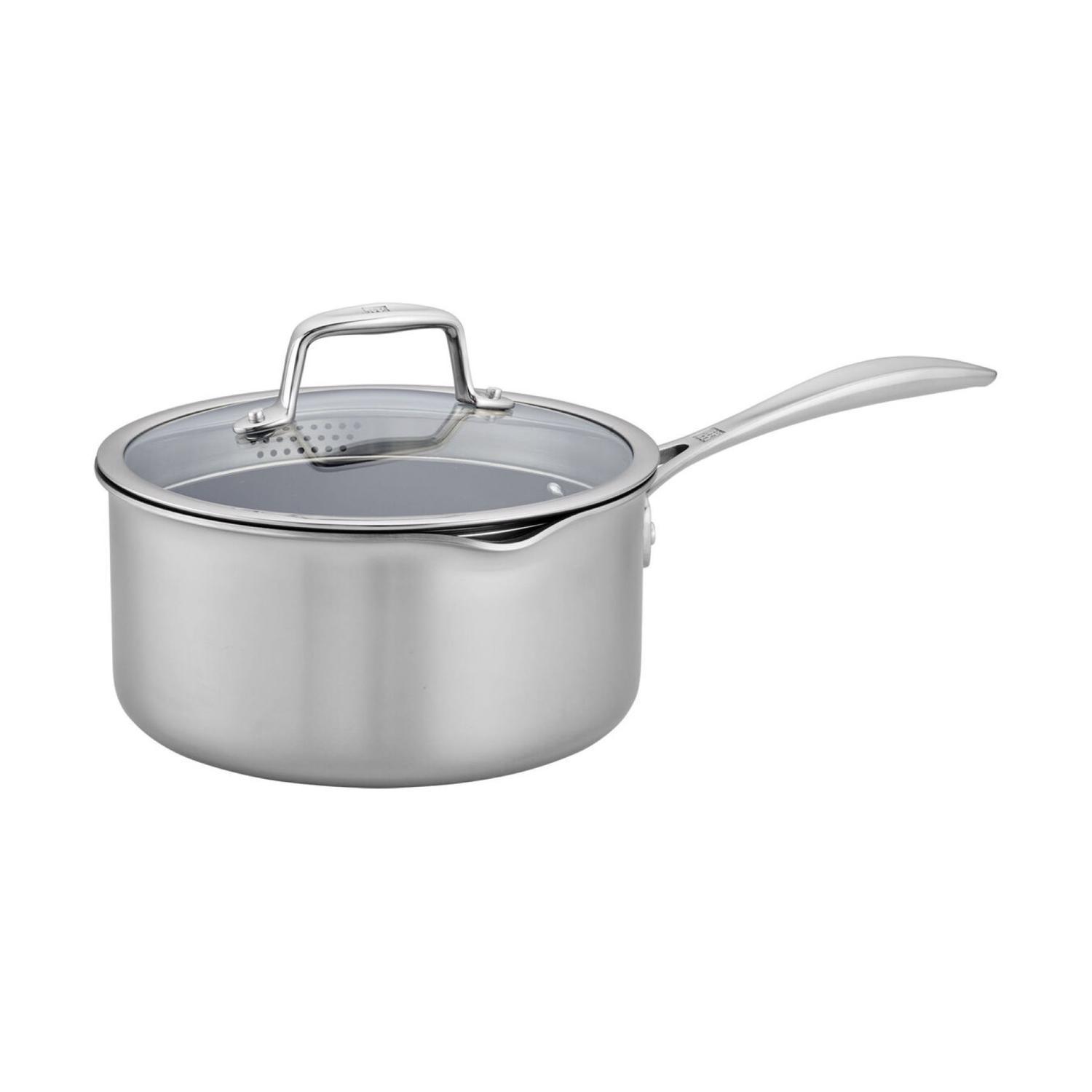 Zwilling J.A Henckels Clad CFX Ceramic/Stainless Steel Saucepan 7.87 in. 3 qt Silver Sansujyuku sansujyuku.com