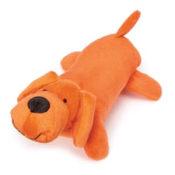 Zanies Orange Plush Lil' Yelpers Squeaky Dog Toy Small