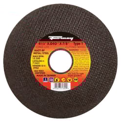 Forney 4-1/2 in. D X 7/8 in. Aluminum Oxide Metal Cut-Off Wheel 1 pc