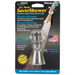 Whedon SaverShower Chrome Brass 2 settings Showerhead 2 gpm