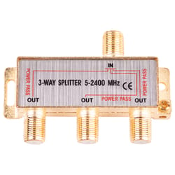 Monster Just Hook It Up 3 Way Coax Splitter 75 ohm 0 MHz 1 pk