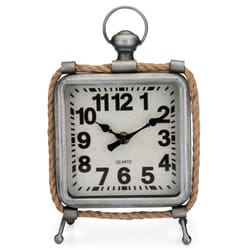 Westclox Silver Table Clock Analog Battery Operated