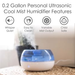 Crane 0.2 gal 160 sq ft Manual Cool Mist Ultrasonic Humidifier