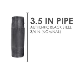 STZ Industries 3/4 in. MIP each X 3/4 in. D MIP Black Steel 3-1/2 in. L Nipple