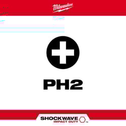 Milwaukee Shockwave Phillips #2 X 2 in. L Screwdriver Bit Steel 1 pc