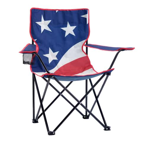 QuikShade Red/White/Blue USA Classic Folding Quad Chair - Ace Hardware