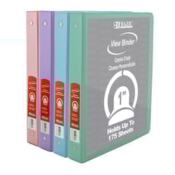 Bazic Products 1 in. W X 9.96 in. L 3-Ring Assorted View Binder