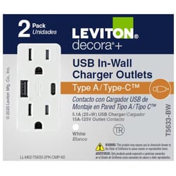 Leviton SmartlockPro 20 amps 125 V Duplex White GFCI Outlet 5-20R 1 pk -  Ace Hardware