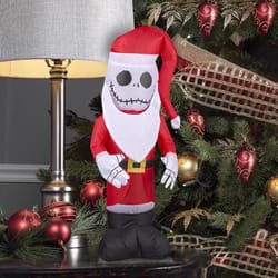 Gemmy Disney LED Multicolored Jack Skellington Santa Inflatable Indoor Christmas Decor 22 in.