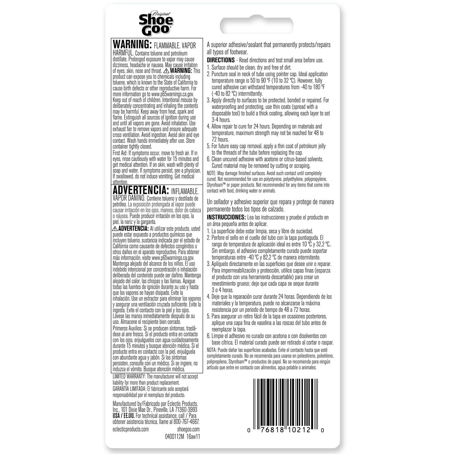 Shoegoo Combo Adhesive, 2 Pack (1 Clear, 1 Black), Clear/Black : :  Office Products