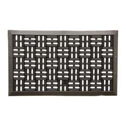 Sports Licensing Solutions 18 in. W X 30 in. L Black Trellis Scraper Rubber Door Mat