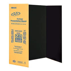 Bazic Products 36 in. W X 48 in. L Black Tri-Fold Display Board
