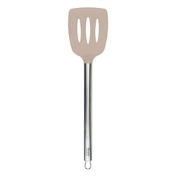 Tovolo Warm Gray Silicone/Stainless Steel Handled Slotted Turner