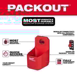 Milwaukee PACKOUT SHOP STORAGE Garage Organizer Organizer Cup Black/Red