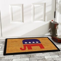 Home & More 1.42 ft. W X 2.42 ft. L Multi-color Elephant Coir Door Mat