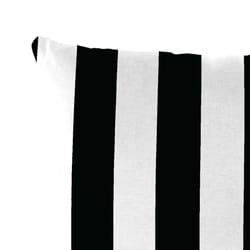 Jordan Manufacturing Black/White Cabana Stripe Polyester Throw Pillow 4 in. H X 16 in. W X 16 in. L