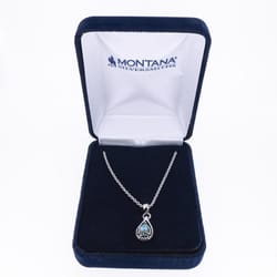 Montana Silversmiths Women's Touch of Teardrop Silver/Turquoise Necklace Brass Water Resistant