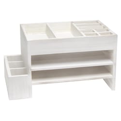 Elegant Designs 8.5 in. H X 15.5 in. W X 9 in. D Cubbies and Letter Tray Desktop Organizer White