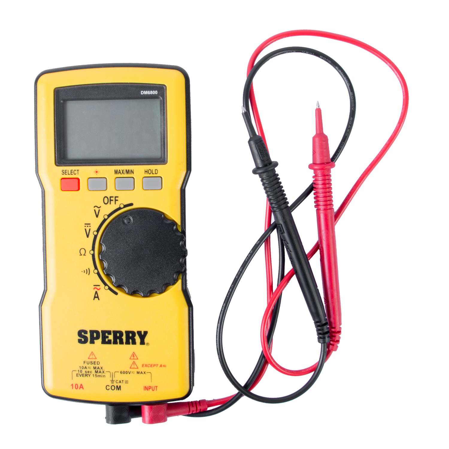 Sperry 4/40/400/750 VAC, 400mV/4/40/400/1000 VDC LCD Multimeter Ace