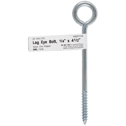 Hampton 1/4 in. X 4-1/2 in. L Zinc-Plated Steel Lag Thread Eyebolt